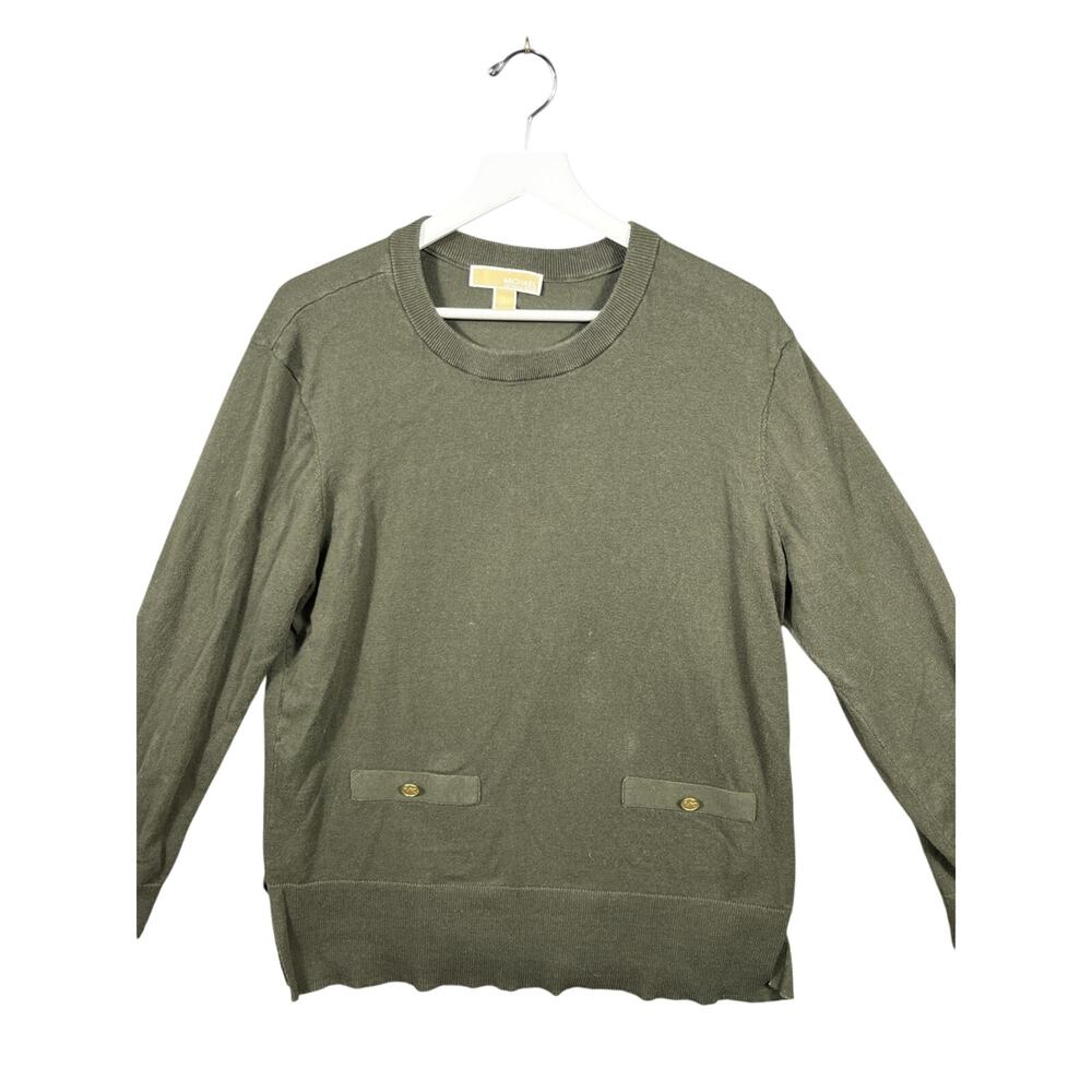 Michael Michael Kors Women's Olive Green Knit Sweater – Size Lg – Classic Chic